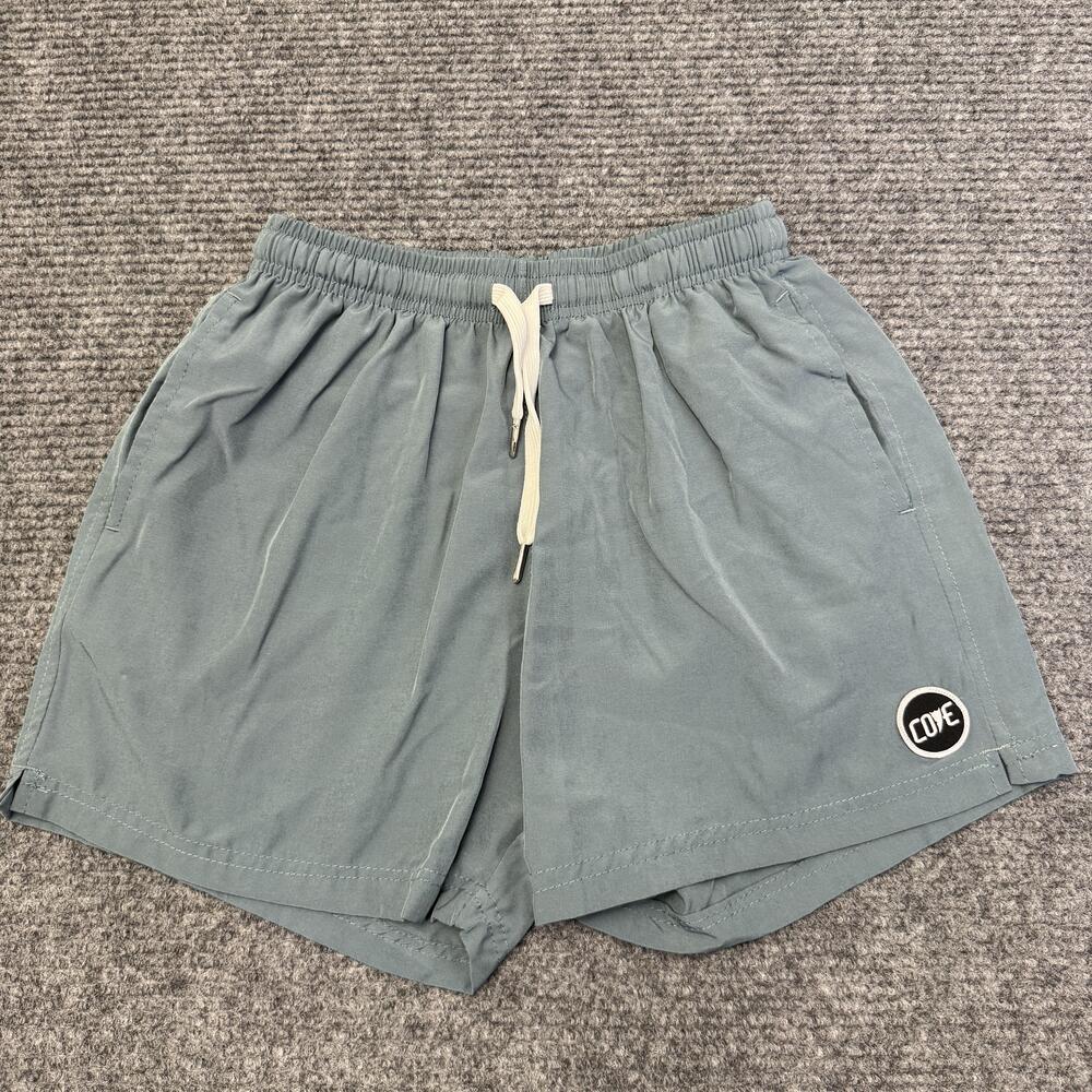 Cove Swim Shorts Mens 28 Blue Green Solid Lined Elastic Waist Quick Dry Stretch